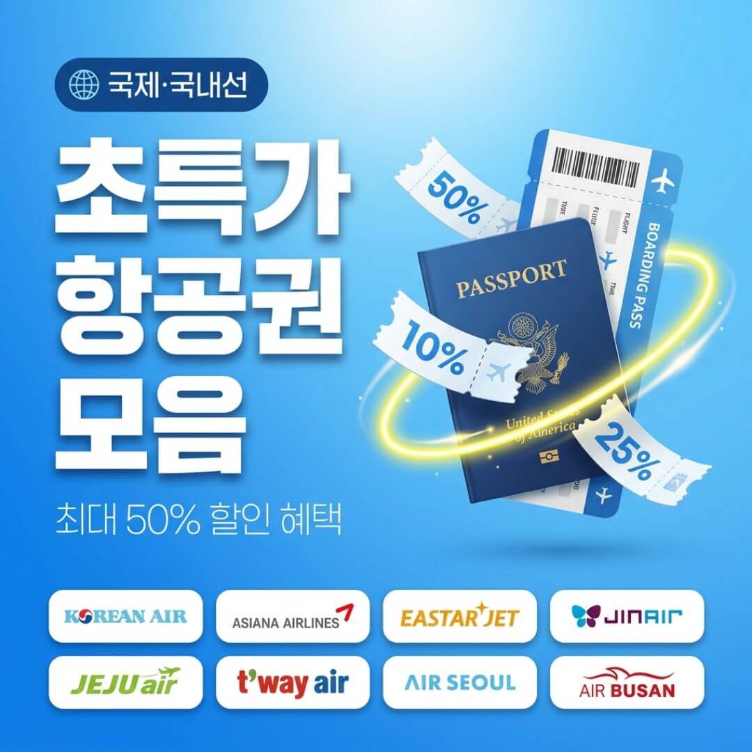 초특가 항공권 50% 프로모션